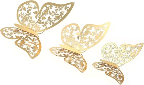 Smilee 3D Gold Butterfly Wall Stickers 12 Pieces - Image 3